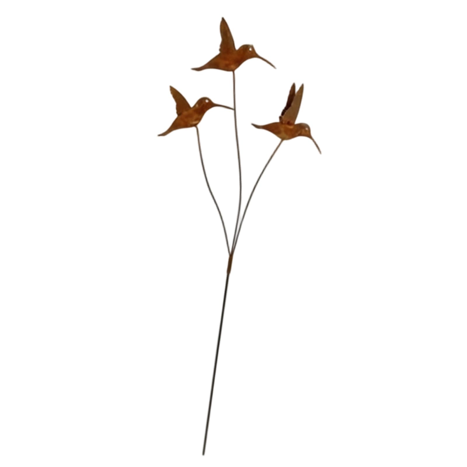 Tsophreniq Rusty Metal Hummingbird Yard Art Antique Styles Wrought Iron Bird Sculpture for Garden Decoration Iron Bird Sculpture