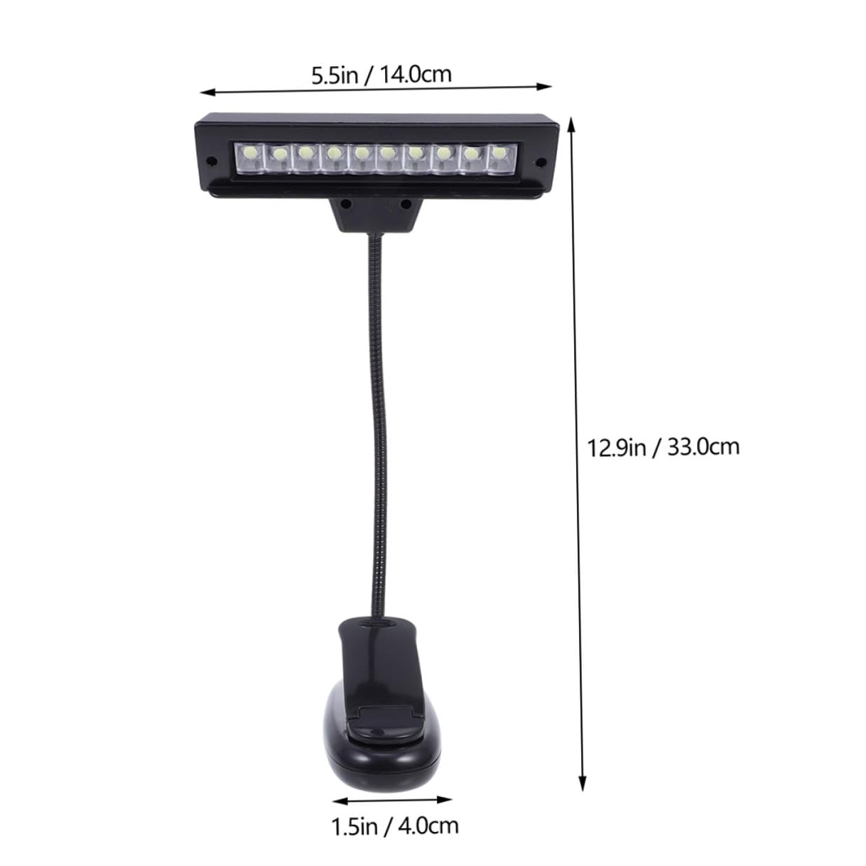 Zerodeko Dimmbare LED Notenständer Beleuchtung mit Klemme Flexible Tischleuchte aus Abs und Metall Platzsparend für Schreibtisch und Musikständer