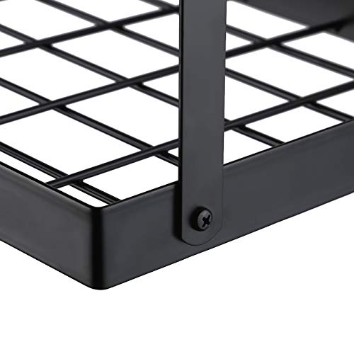 KES 30-Inch Pot Rack 2 Tier Pan Rack for Kitchen Wall Mounted Pot Organizer with 12 S-Hooks Heavy-Duty Matte Black, KUR218S75B-BK