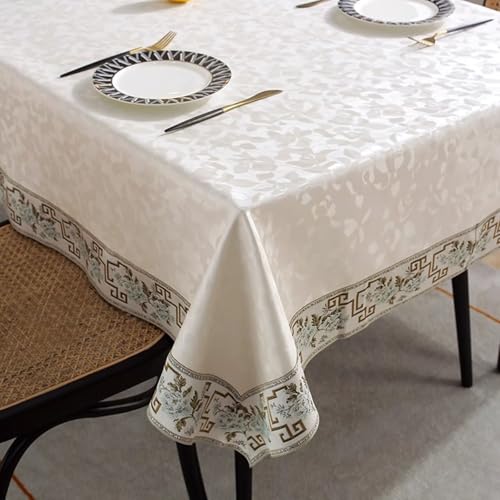 Nappe de table rectangulaire KnSam en PU beige blanc 100x160cm - 2
