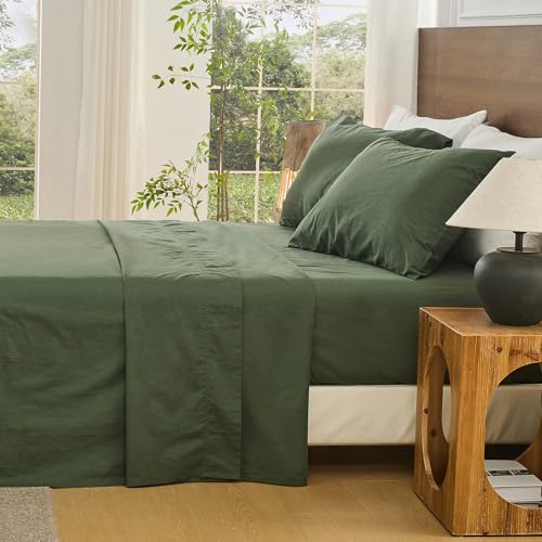 Image of Bedlifes 100% French Linen King Bedding Set - 18-24 inch Extra Deep, 6-Piece | Soft & Durable, Breathable & Cooling, Flax Linen Sheet, OEKO-TEX Certified, Moisture Wicking, Easy Care, Machine Washable
