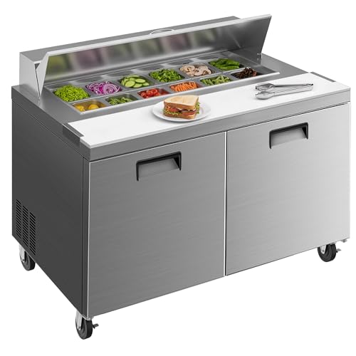 Image of 48 inch Commercial Sandwich Prep Table Refrigerator, 13 Cu.Ft