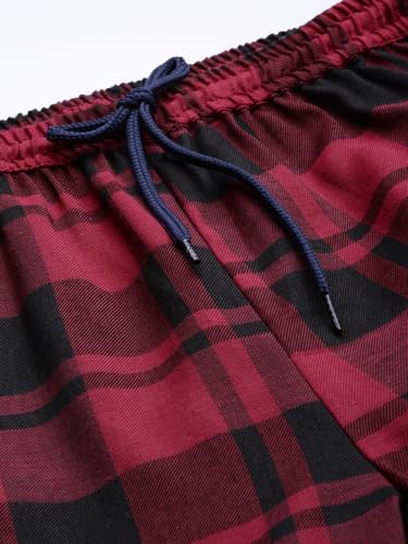 Image of KRYPTIC Women's 100% Pure Cotton Woven Pyjama | Mid Rise Relaxed Fit Full Length Nightwear Pant with Elasticated Drawstring Waistband & Side Pocket | Comfortable Lounge, Sleepwear & Casual Bottom Wear