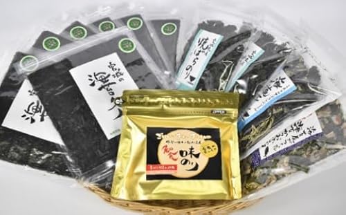 海苔 海藻 5種 詰合せセット | r6-5369993 | 焼海苔 焼き海苔 味海苔 のり 全形 半切 高級 ふりかけ 寿司 宮城県 三陸産 海 秘伝のたれ 海苔のソムリエ厳選 詰合せ 今野商店