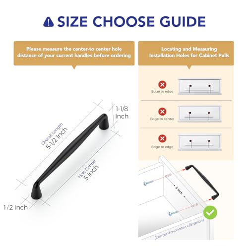 Image of Ravinte 30 Pack 5 Inch Matte Black Kitchen Cabinet Handles Solid Zinc Alloy Cabinet Pulls Cupboard Hardware Drawer Handles