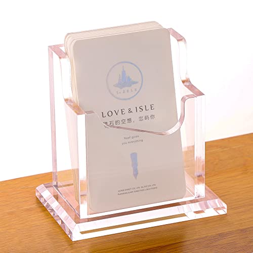 Business Card Holder for Desk Display Vertical, Clear Acrylic Cards Stand Case for Women and Men- Organize 50 Cards- 1 Pack(1 Cell V)