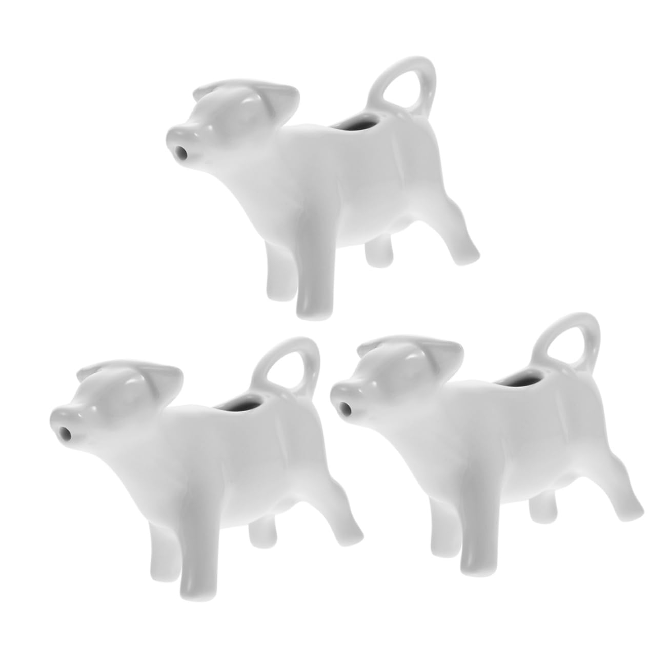 UKCOCO 3 pièces Pichets à Lait Céramique Pratique de Tasses Multi Fonctionnelles pour Lait et Sauces Design Élégant Vache