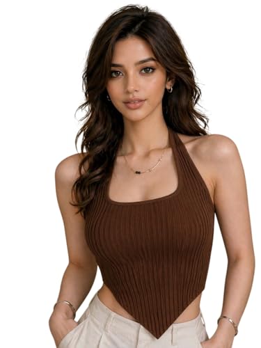Image of ADBUCKS Women's Ribbed Square Neck Tank Top - Double Layered Ruched Vest, Slim Fit Stretch Fabric Sleeveless Top Without Chest Pad
