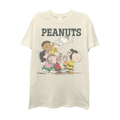 Peanuts Mens Snoopy Classic Shirt - Snoopy, Linus, & Charlie Brown - Throwback Classic Cartoon T-Shirt