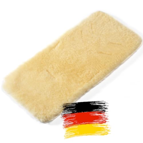Hofbrucker Lammfell Kinderwagen Sitzauflage - Atmungsaktive Lammfell Sitzauflage für Buggy Kinderwagen, Gurtschlitze, Waschbar bei 30°C, Sitzverkleinerer Inkl. Baumwoll-Windel