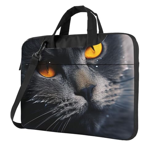 Bolso para laptop 13-15.6 pulgadas con diseño de gatos y ojos amarillos miniatura 1
