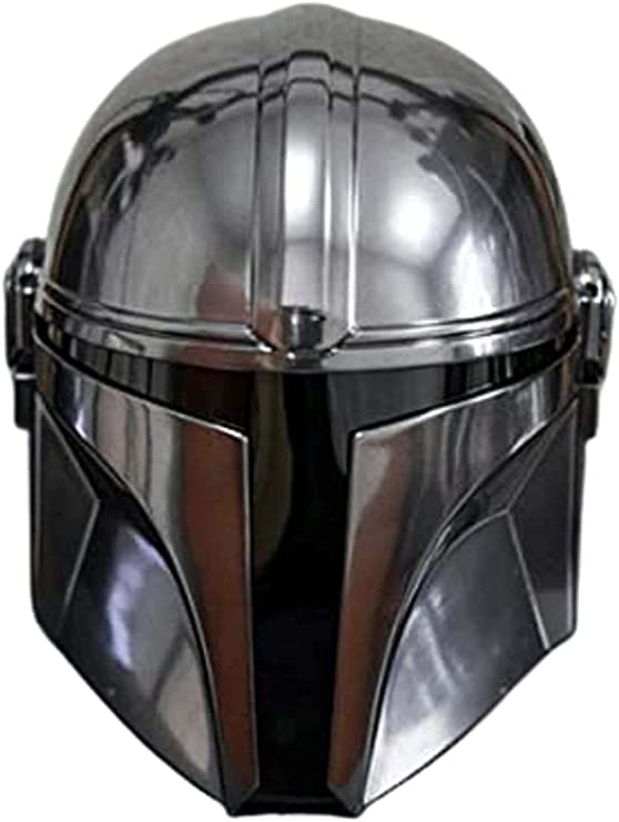 Antique Collection Steel Mandalorian Helmet with Liner and Chin Strap for LARP/Costumes/Role Plays Mandalorian Steel Helmet Black Circumference : 26 inches (approx.)