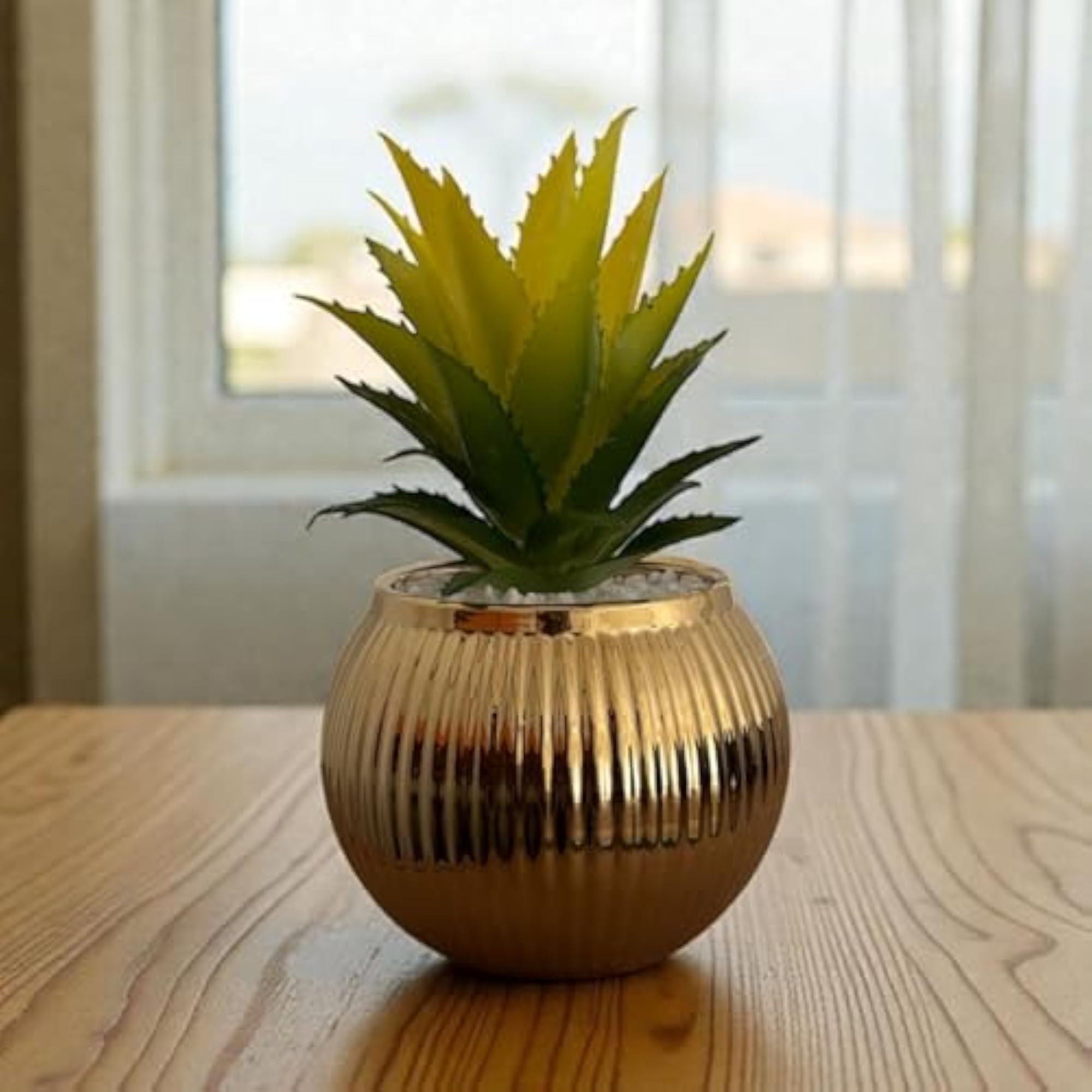 Modern Decorative Planter with Artificial Succulent Plant
