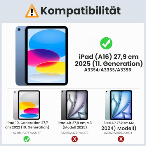 MoKo Hülle für iPad (A16) 11./10. Generation (2025/2022), Rot – Ansicht 2