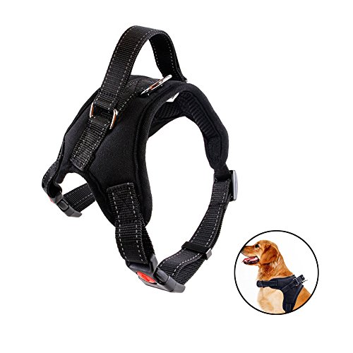 Bello Luna Hundegeschirr Verstellbare Refletive Dog Weste Harness mit Griff und gepolsterten Sattel Style-Black/L Cover