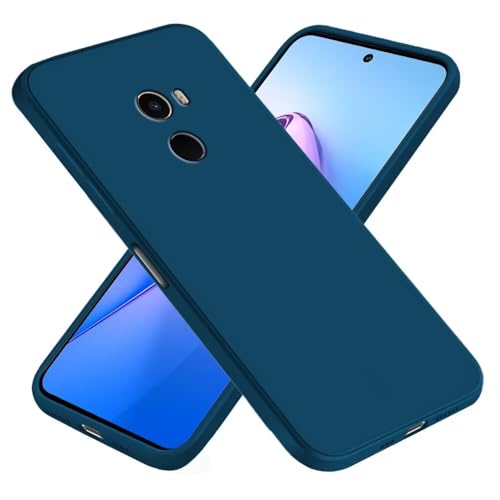 EASSGU Funda para Xiaomi MI Mix 2 (5.99' Inches), Carcasa de Silicona Suave de TPU - Azul Zafiro