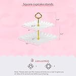 Pack of 10 NWK Cake Stand Set, with 3 x Two-Tier and 3 x Three-Tier Cupcake Stands, 4 x Appetizer Trays, for Birthday Baby Bridal Shower Party (Gold) - Image 4