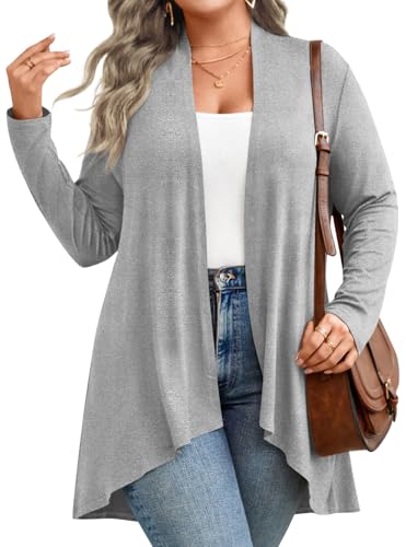 Image of Anymiss Womens Long Cardigans Spring Lightweight Jackets S-2XL Knit Kimono