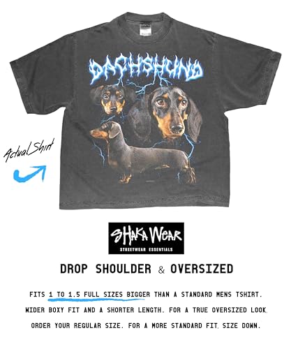 Heavy Metal Dogs – Heavyweight, Washed & Oversized Shaka-Wear Drop Shoulder Tshirt for Men & Women4
