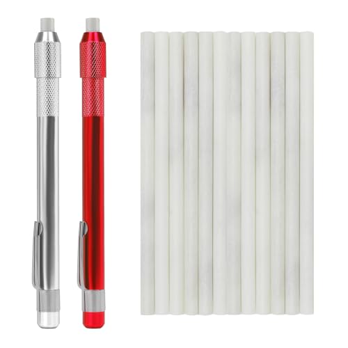 Gutimore Round Soapstone Holder Pack of 16 2pcs Round Soapstone Pencils with 14pcs Soapstone Refills for Welding Metal Fabrication Construction and Textile