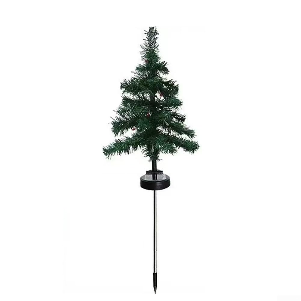 Solar Christmas Tree Stake Lights Waterproof Outdoor Garden Decoration Green 75cm Festive Yard Patio Pathway Lighting Easy Installation