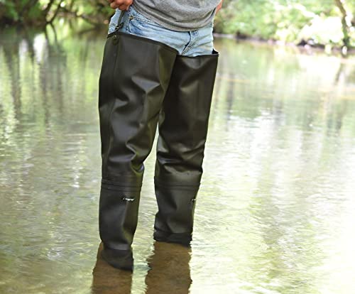 Image of FROGG TOGGS Rana II Waterproof PVC Fishing Bootfoot Hip Wader for Fishing, Brown Felt, 9