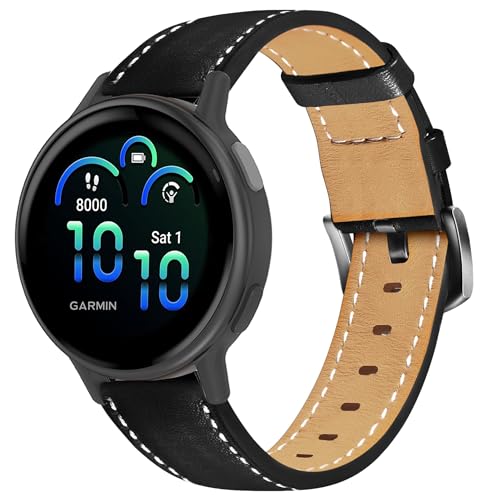 Bracelet cuir 20mm Laband premium pour montre Garmin Forerunner 570