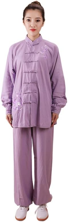 HEARTTOUCH Unisex Adult Tai Chi Suit Kung Fu Costume Wing Chun Clothing Long Sleeves Chinese Wushu Morning Exercise Uniform