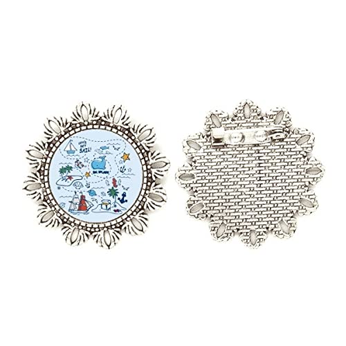 Broche de plata Sail Splash floral mediano para regalar