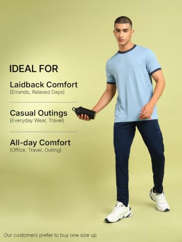 Image of TECHNOSPORT Men's Straight Fit Cargo Track Pants with Multiple Pockets, TS Flexi Quick Dry Stretchable Lightweight Joggers for Gym and Casual Wear