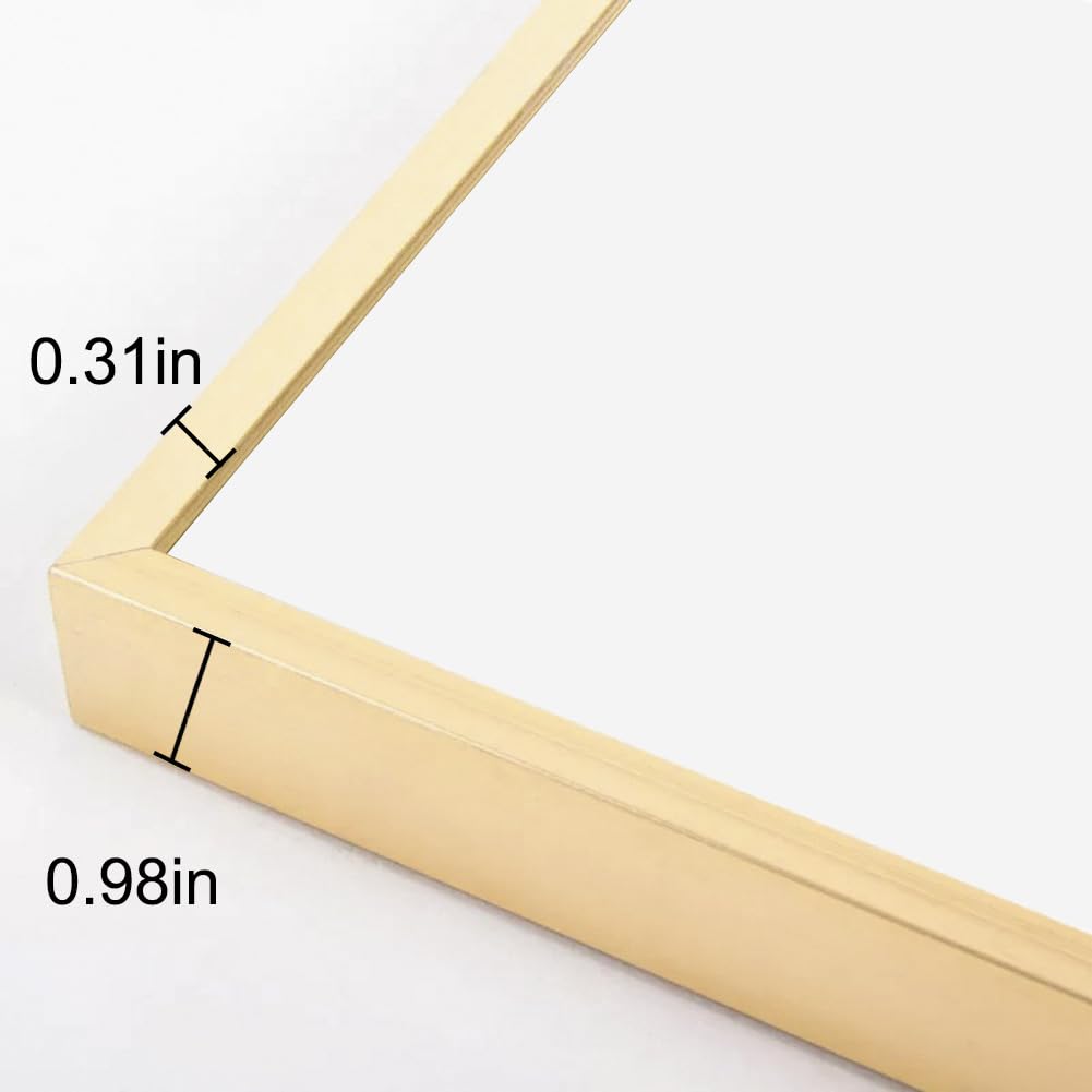 Miroir Pleine Longueur 150x40 cm sur Pied Mural Cadre Simple Doré