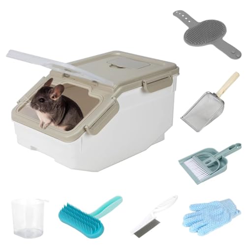 Extra Large Chinchilla Sand Bath Container Kit, Plastic Chinchill...