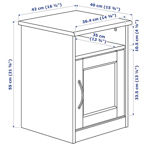 Table de chevet blanche compacte 42x40 cm anti-taches - 2