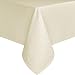 Eforcurtain Heavy Duty Plain Oblong Table Cover Polyester Waffle Tablecloth Stain Resistant/Spill-proof/Waterproof for Parties, Light Beige, 60-inch By 120-inch