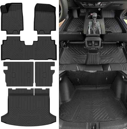 NQOQN Custom Fit Floor Mats for 2024 2025 2026 Honda Prologue/Chevrolet Blazer EV All Weather TPE Floor Liners with Trunk Mat & Backrest Protectors Odorless Full Set Interior Accessories