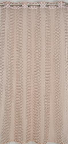 Image of HOME UTSAV Premium Sheer Net Curtain for Window 5 Feet | Transparent Net Fabric with Geometric Design | Pack of 1, Beige