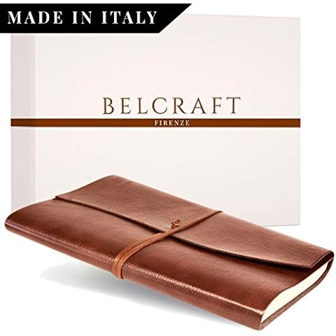 Tivoli A4 Large Recycled Leather Bound Journal, Notebook, Notepad, Including Gift Box, A4 (21x30 cm) Tan Cover
