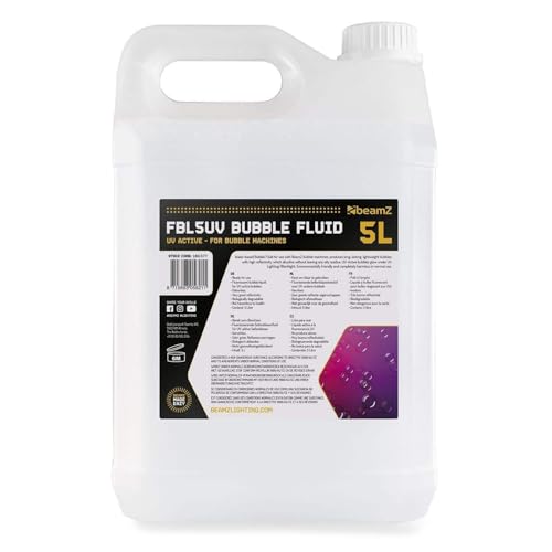 Miniatura 3 de Beamz Líquido Uv Para Máquina De Burbujas. Fluido Jabonoso No Tóxico Ultravioleta Para Generar Pompas De Jabón Fluorescentes Que Se Iluminan En La Oscuridad, Líquido Biodegradable, 5 Litros