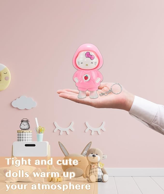 Image of WOYAX Face Changing Keychain with 3 Expressions 3D Cartoon Character ABS Toy Key Holder Unisex Keychain for Bags, Cars & Gifts Cute Action Figure for Kids & Adults