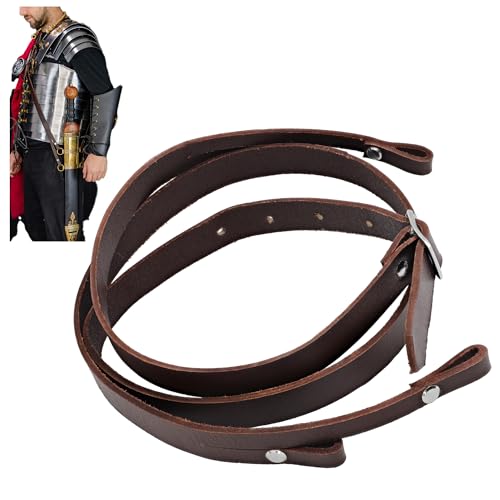 Armory Replicas™ Roman Gladius Baldric – Adjustable Genuine Leather Sword Holder for Roman Sword, Customizable Fit, Steel Buckle - Brown