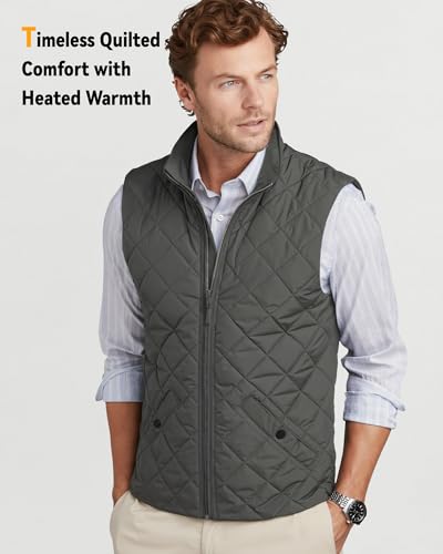 Men Puffer Heated Vest Battery Pack Included Rechargeable Ski Essential Snowboard Gear Motorcycle Riding Accessories Snow Jacket Outfits Clothing Bibs Snowmobile Equipment Cycling Biker Lover Gift - Thumbnail 5