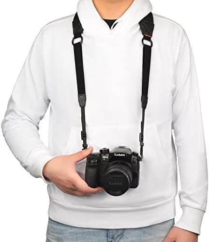 Cwatcun Camera Strap for Nikon Canon Sony Camera Neck Strap Camera Shoulder Sling Belt Strap with Quick Release and Safety Tether for DSLR SLR Mirrorless Camera Universal for Women Men,2.0 Black