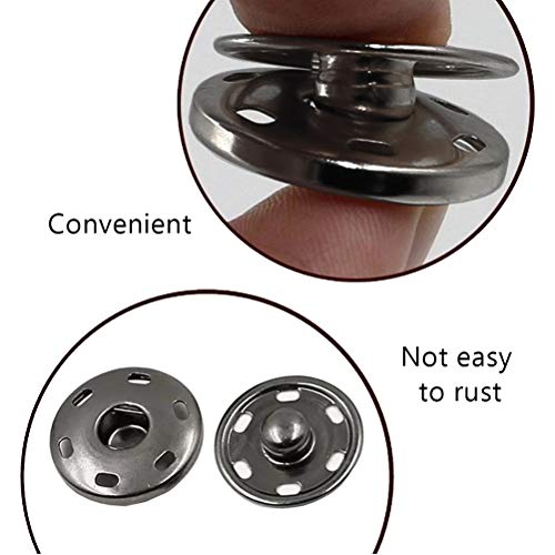 50 Sets Sew-On Snap Buttons, Metal Snaps Fasteners Press Studs Buttons For Sewing Clothing, 3/4" 19Mm(Gun Black) #TOP3