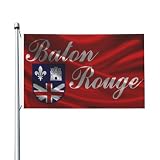 Double Sided Flag Of Baton Rouge, Louisiana Flag 3x5 Ft Polyester Outdoor 2 Brass Grommets Flags Durable Patio Decor Banner 3by5