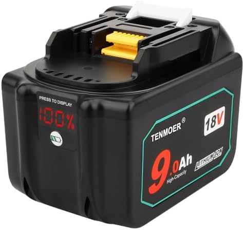 TENMOER 18V 9.0Ah Battery Compatible with Makita 18V Battery Replacement for Makita 18V Cordless Tools