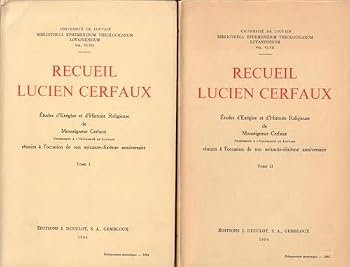 Paperback Recueil Lucien Cerfaux: Etudes d'Exegese Et d'Histoire Religieuse de Monseigneur Cerfaux Reunies a l'Occasion de Son Soixante-Dixieme Anniversaire. To [French] Book