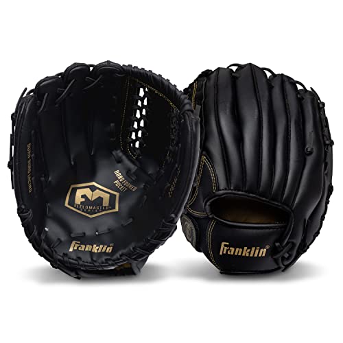 Franklin Sports Baseball and Softball Glove - Field Master - Baseball and Softball Mitt - Adult and Youth Glove - Left Hand Throw - 12" - Black/Gold by Franklin Sports - Image 3