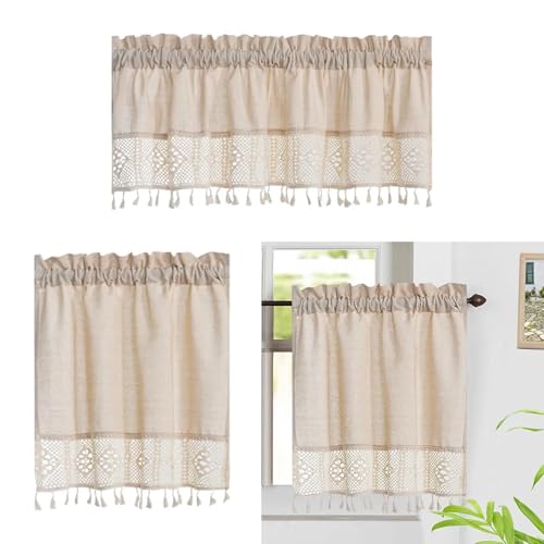 Cortinas cocina cortas estilo granja para ventanas de dormitorio y armarios 3