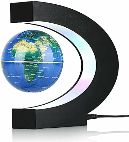 Magnetic Levitation Globe with LED Light, Cool Gadgets Floating Lamp Globe Decor, Cool Gifts for Men/Father/Husband/Boyfriend/Kids/Boss, Great Technology Graduation Gifts (Blue)