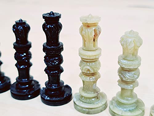 Image of StonKraft Stone Chess Pieces Chessmen Chess Coins (3 inch King)